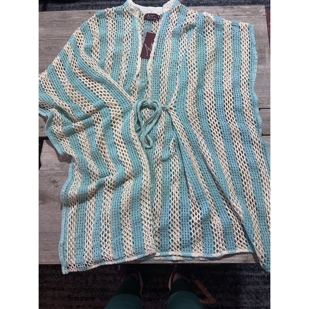 Avani del amour Women's Open Knit Cardigan Cover Up Large Boho Beach Resort NWT
